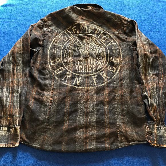 Men's Raw State 83 Long Sleeve Redemption Heritage Series Born Free Bird Size S - Picture 4 of 7